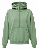 Half-Zip Hoodie Damen Rügen bamboo green