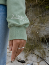 Half-Zip Hoodie Damen Rügen bamboo green