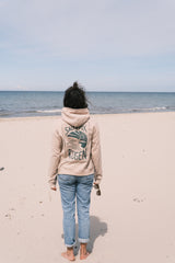 Half-Zip Hoodie Damen Rügen sueded fawn