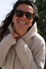 Half-Zip Hoodie Damen Rügen sueded fawn