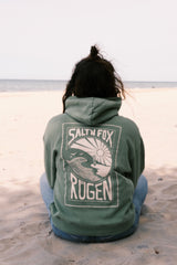 Half-Zip Hoodie Damen Rügen bamboo green