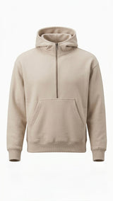 Half-Zip Hoodie Damen Rügen sueded fawn