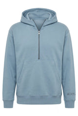 Damen Half-Zip Hoodie in Blue Dusk mit dezentem Salt’n Fox Logo-Print am Ärmelbündchen