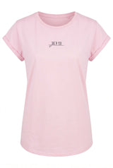 Damen T-Shirt in Stone Washed Pink mit dezentem Salt’n Fox Logo-Print vorne
